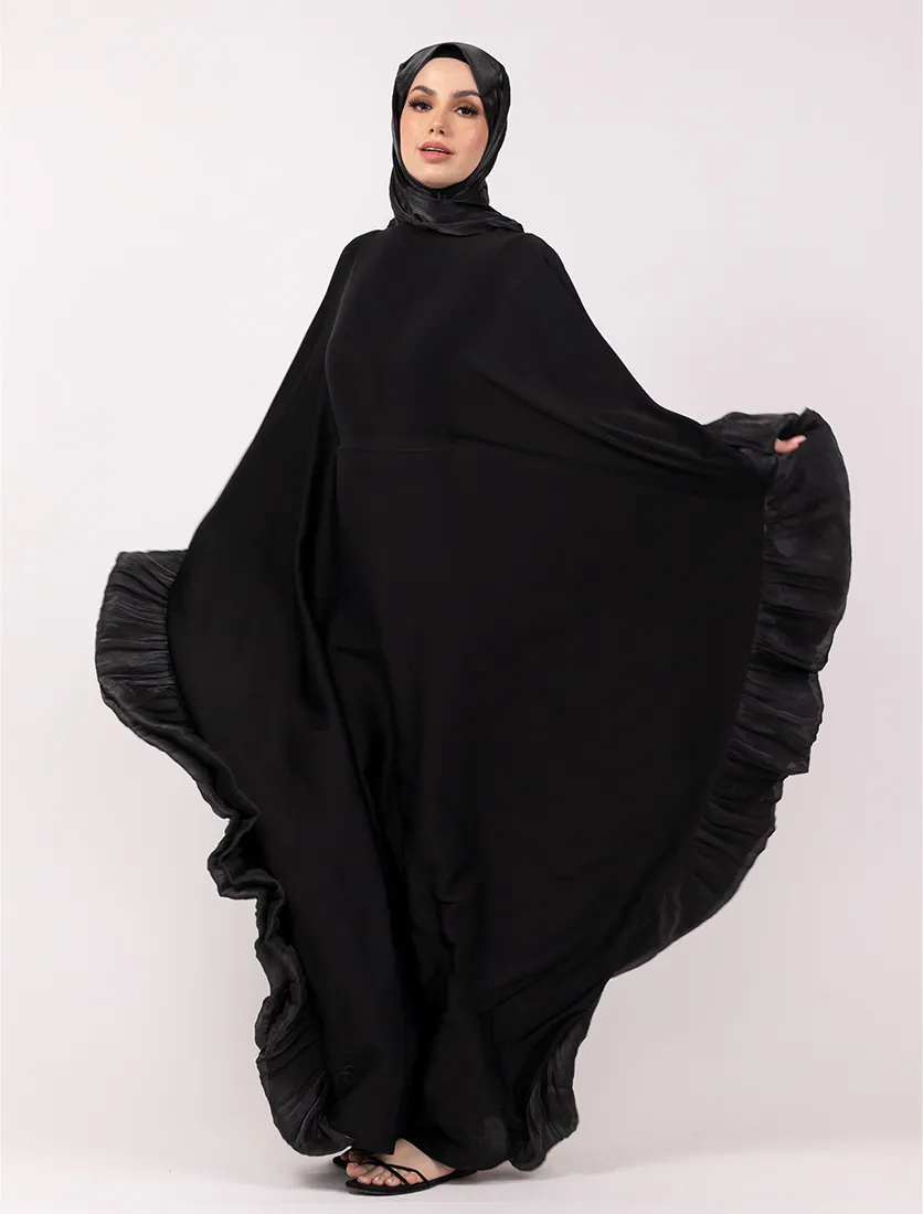 Black Organza Trim Kaftan